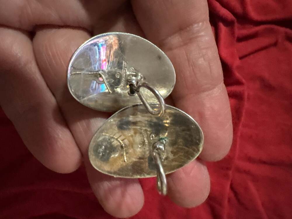 Vintage Hopi Sterling Silver Domed Clip-On Earrings with Sun Hallmark